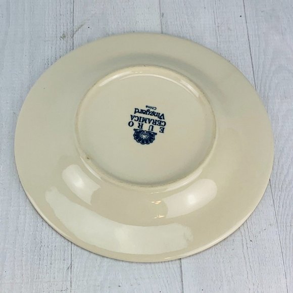 Euro Ceramica VINEYARD Embossed Grapes Stoneware Dinner + 2 Salad Plates Set 3 - Picture 7 of 9